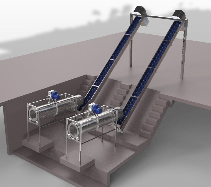 SISTEMA DE ESCURRIDO DE PLUMAS Y VÍSCERAS